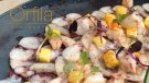 Carpaccio de pop amb mango i llagostins